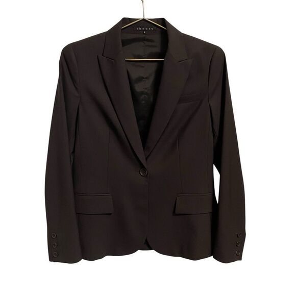 Theory Jackets & Blazers - Theory Gabe Wool Blend Single Button Blazer Size 6